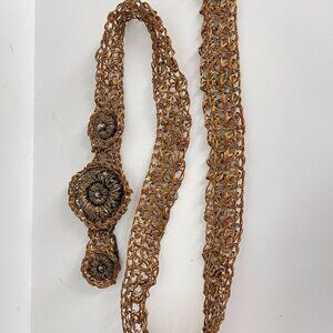 Author's work belt Metal Belt Braided wire women's belt gold/bronze Vintage belt